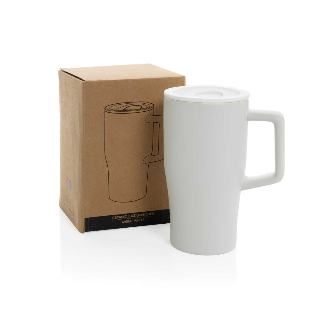 Keramik Luxe Quencher 490 ml Henkelbecher (XD Collection) – bedruckbar mit Logo