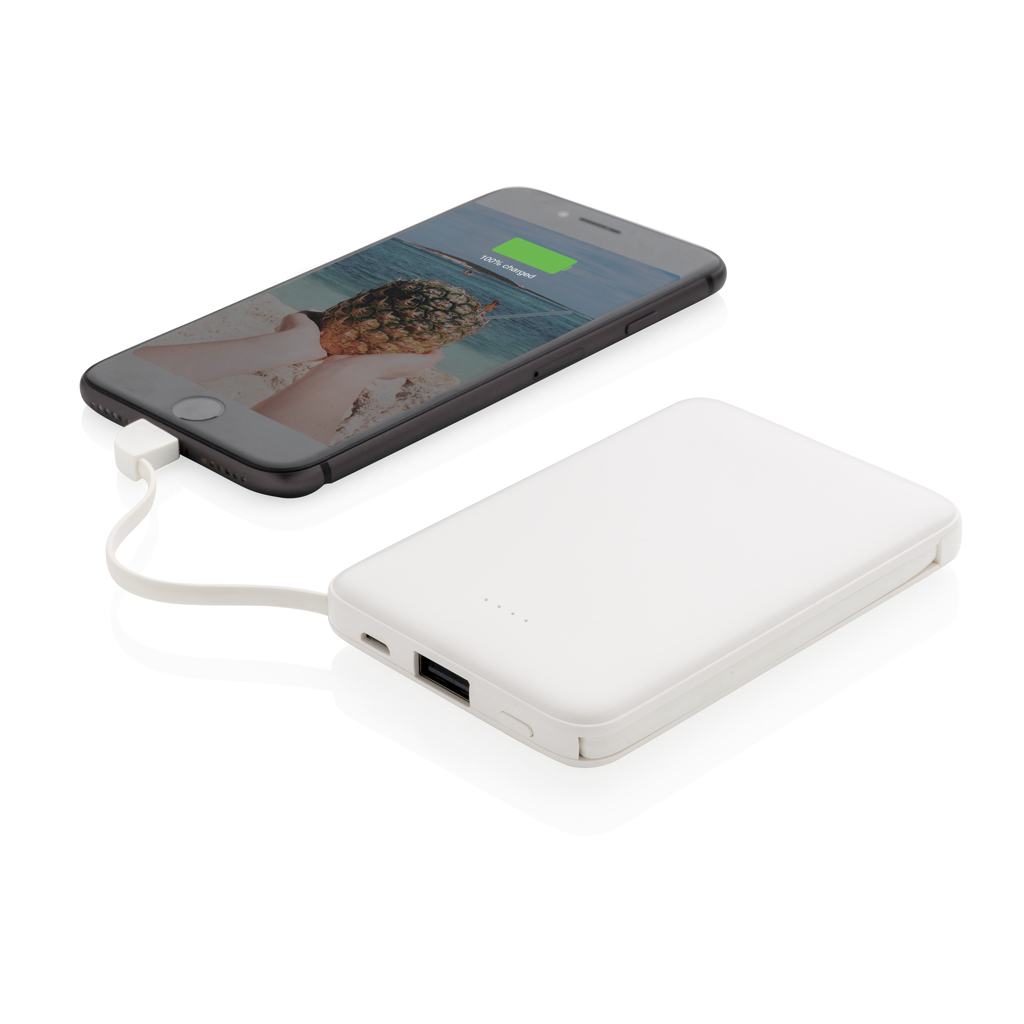 XD Collection 5.000 mAh Powerbank P322 mit 3 integrierten Kabeln – als Werbegeschenk bedruckbar