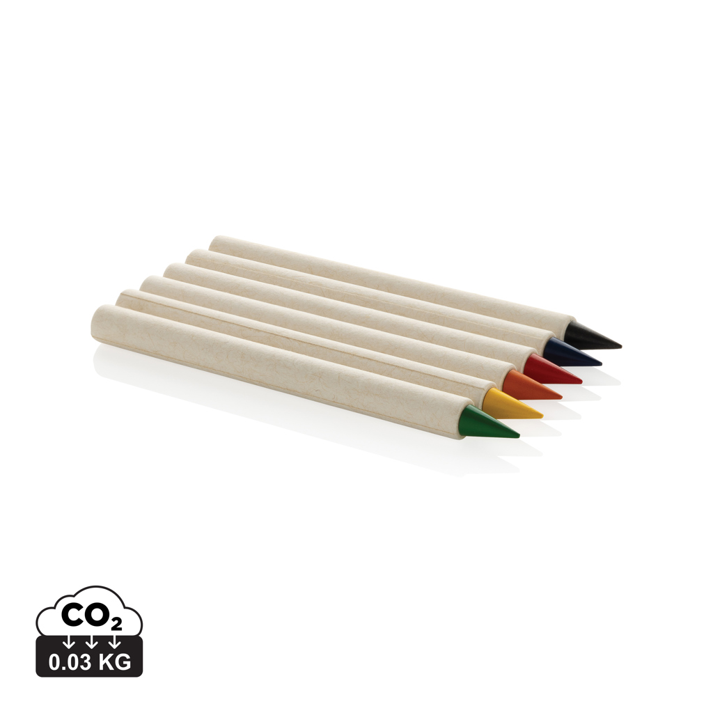 Micki Buntstift-Set 6tlg, 90% recycelt – Weiß