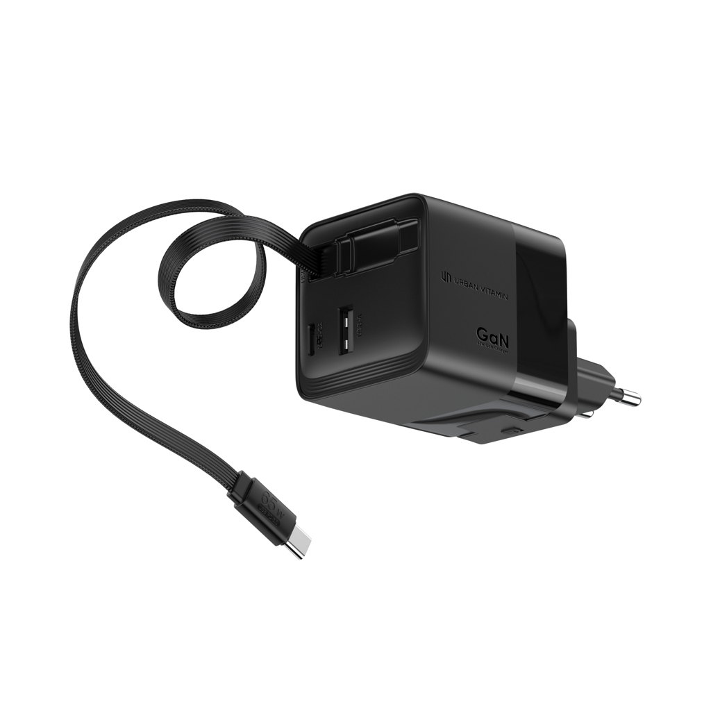 RCS‑zert. recyceltes 65W GaN USB‑C Ladegerät – schwarz
