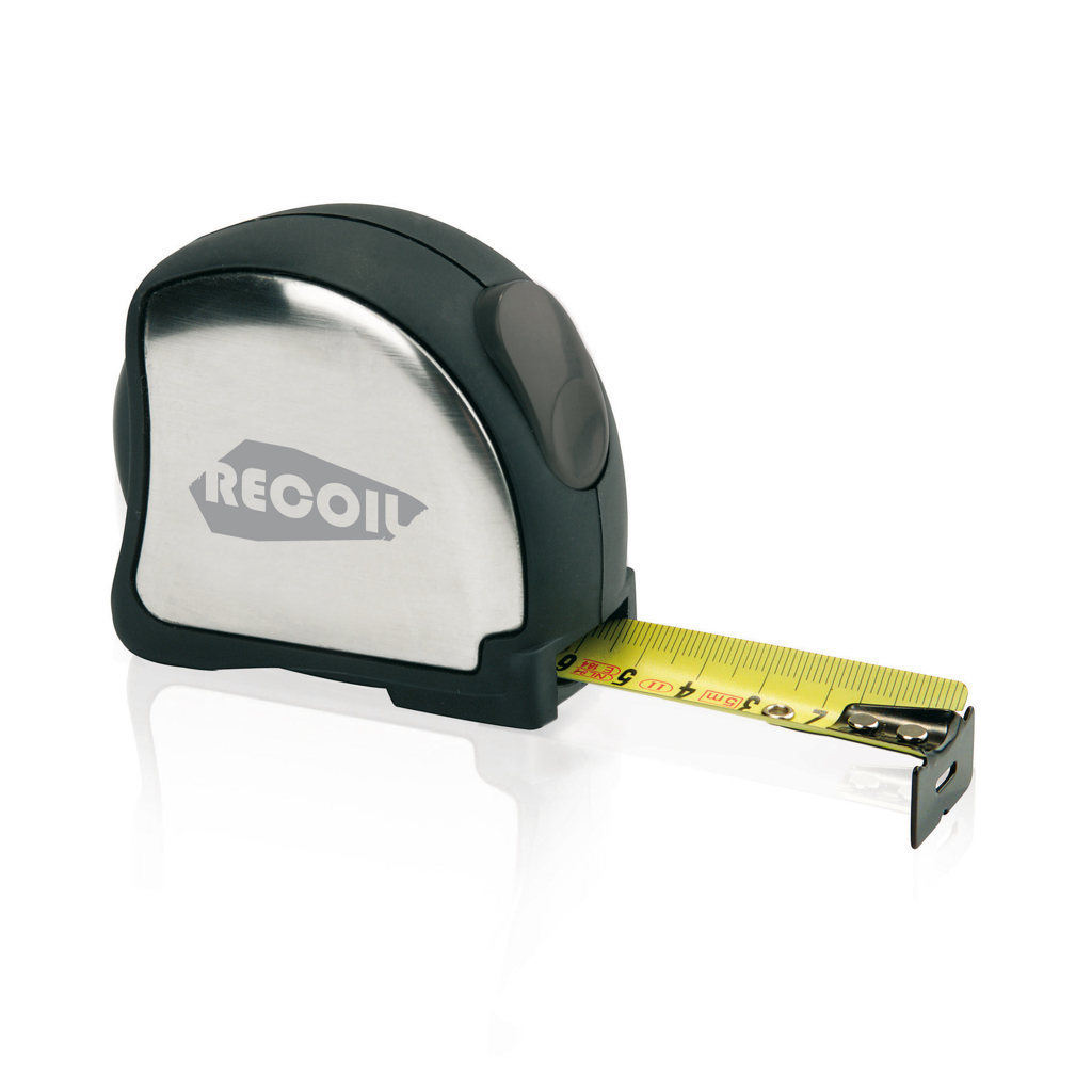 XD Collection Edelstahl-Maßband 5 m mit Gürtelclip und Weichgummigriff