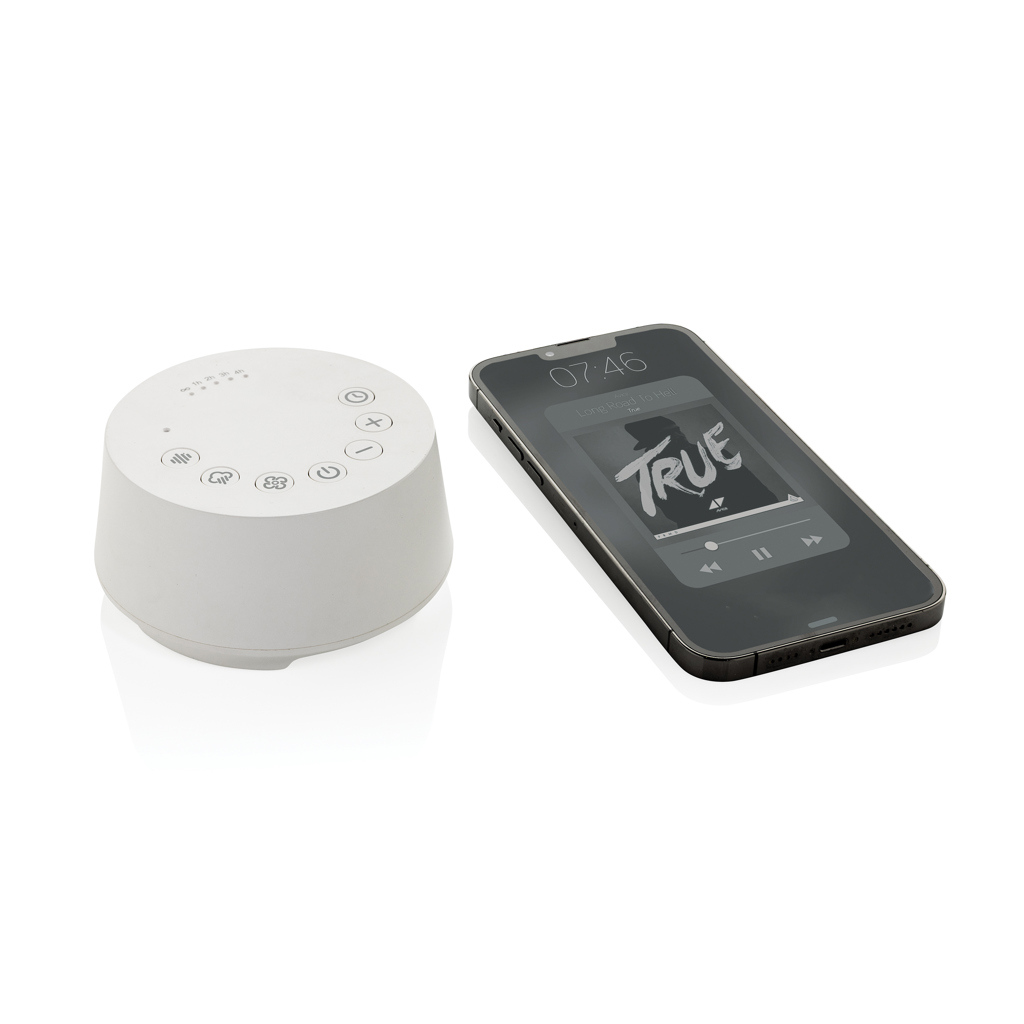 XD Collection Flora White-Noise-Lautsprecher mit 41 % Recyclinganteil, bedruckbar mit Logo