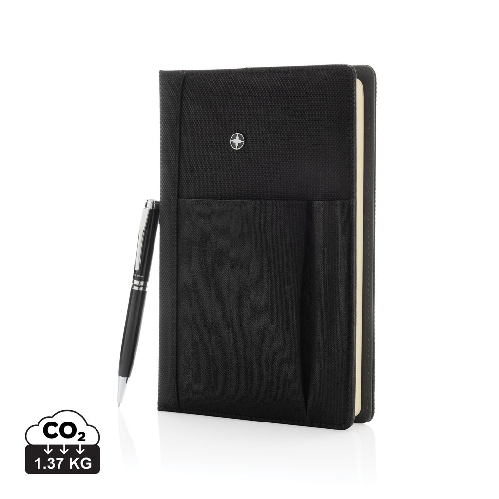 Swiss Peak Notizbuch & Stift Set Executive mit Lasergravur