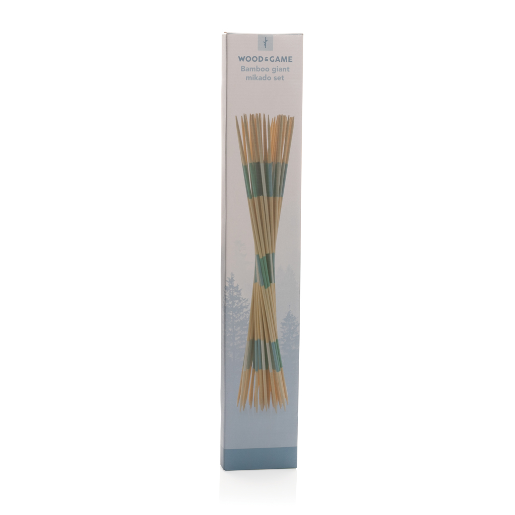 XD Collection Giant Mikado-Set aus Bambus, 41 Stäbe mit Baumwollbeutel zum Bedrucken XD Collection Giant Mikado-Set aus Bambus, 41 Stäbe mit Baumwollbeutel zum Bedrucken