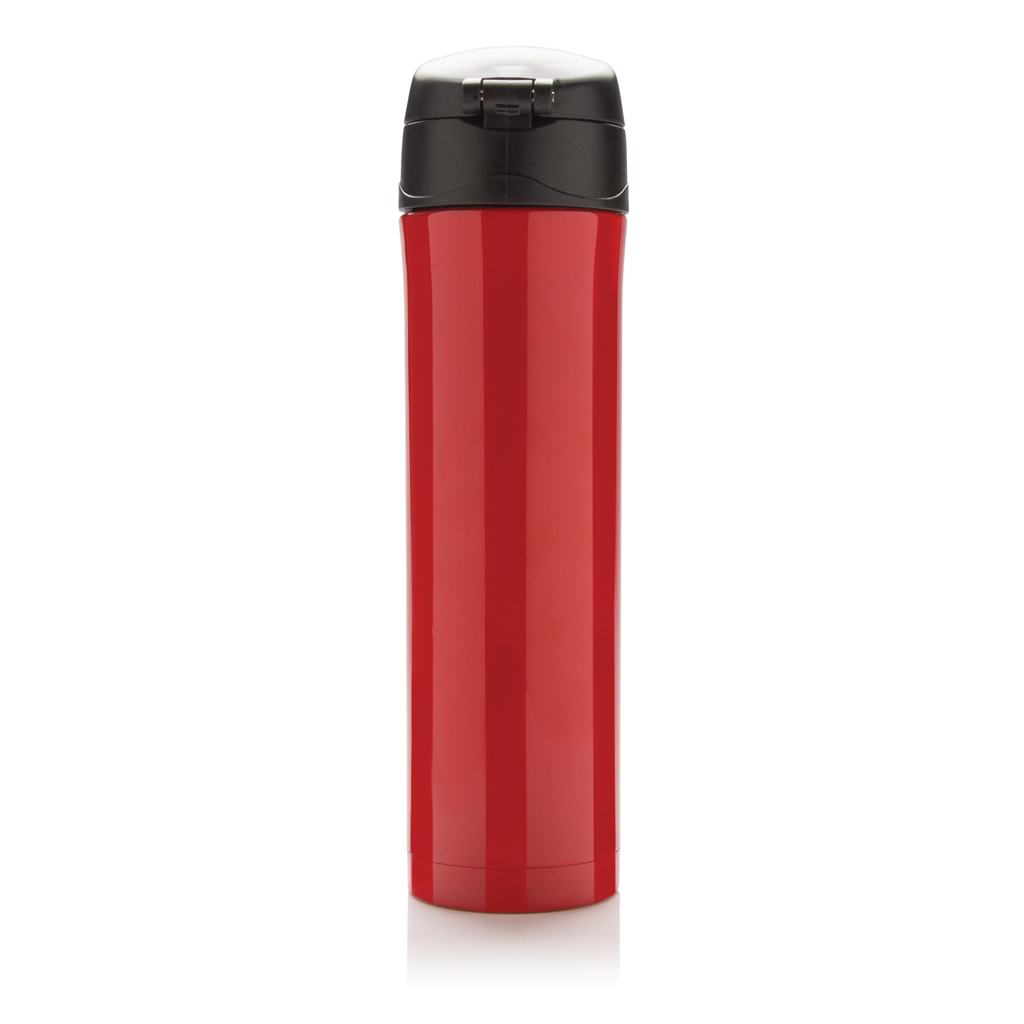 XD Collection Easy Lock Vakuum-Thermosflasche 450 ml Edelstahl rot mit Logo