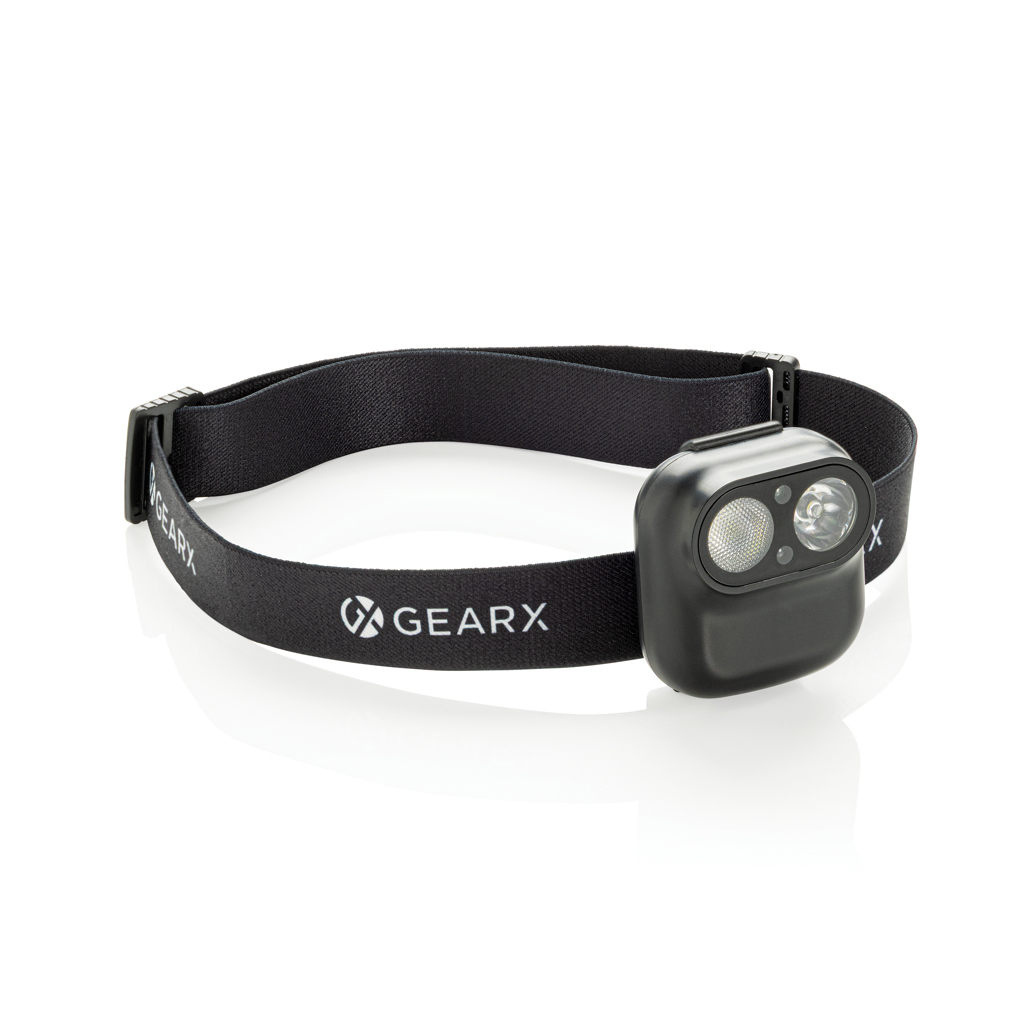 Gear X Stirnlampe mit Bewegungssensor, 500 Lumen, RCS-recyceltes ABS Gear X Stirnlampe mit Bewegungssensor, 500 Lumen, RCS-recyceltes ABS