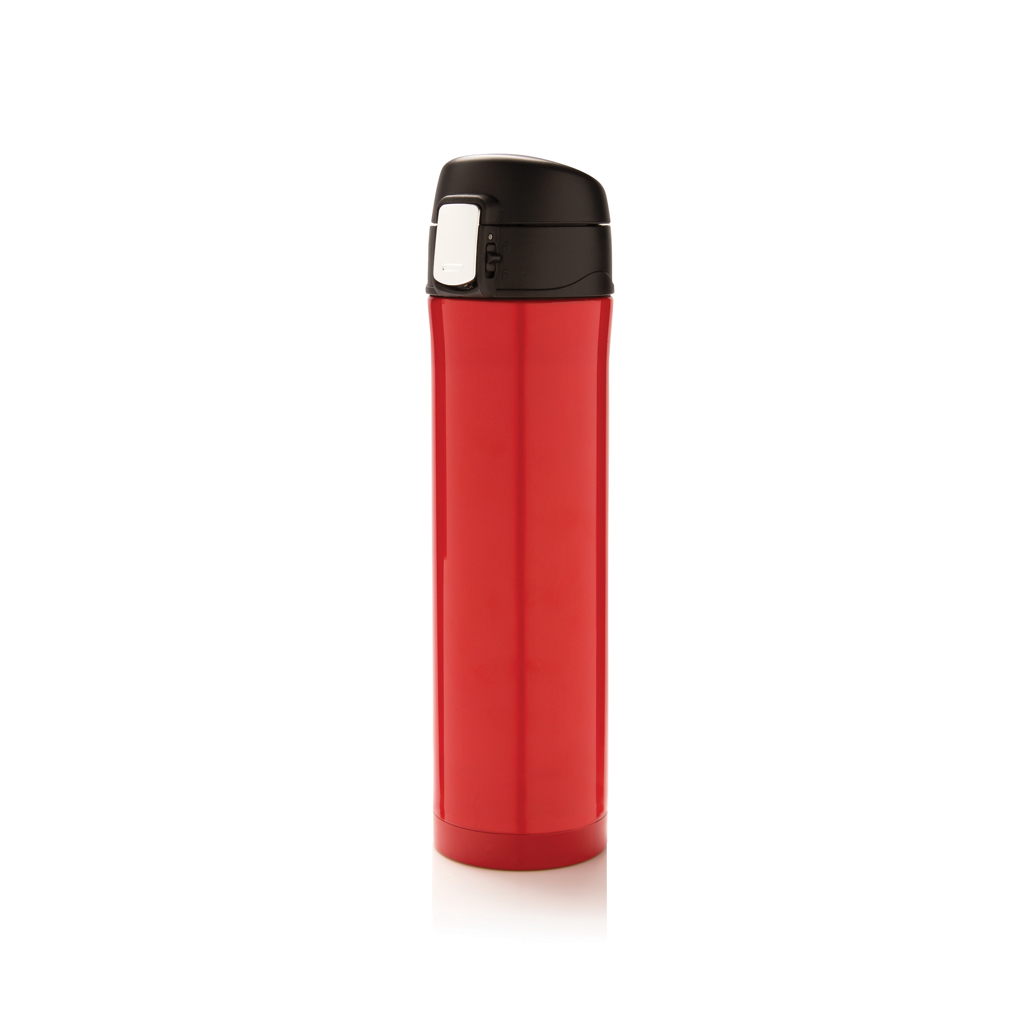 XD Collection Easy Lock Vakuum-Thermosflasche 450 ml Edelstahl rot mit Logo