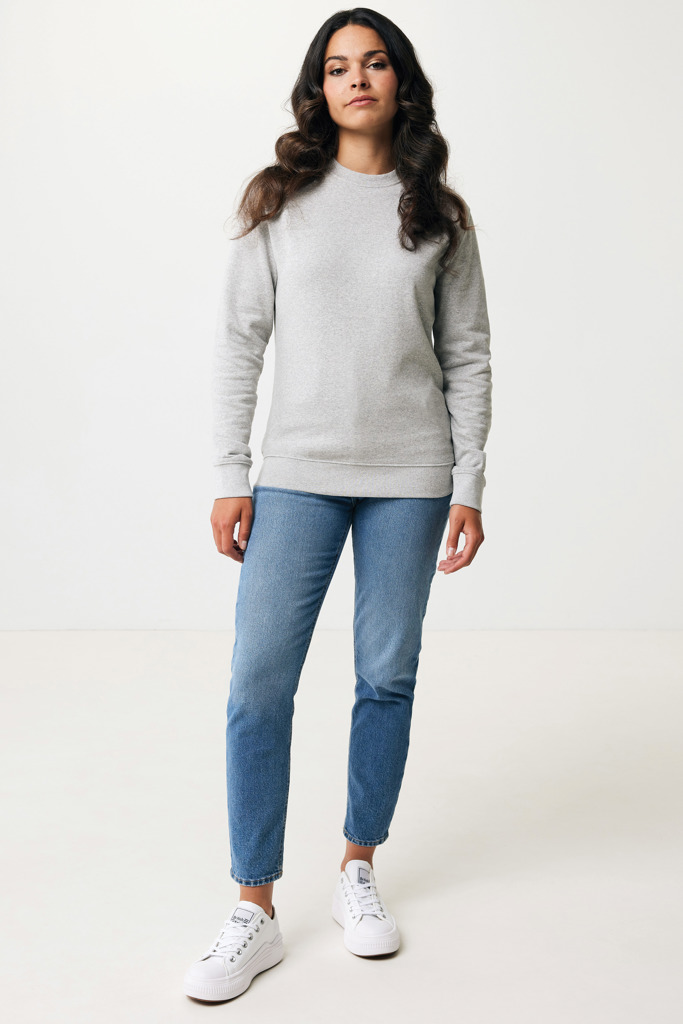 IQONIQ Denali Rundhals-Sweater aus 50% recycelter und 50% Bio-Baumwolle, ungefärbt