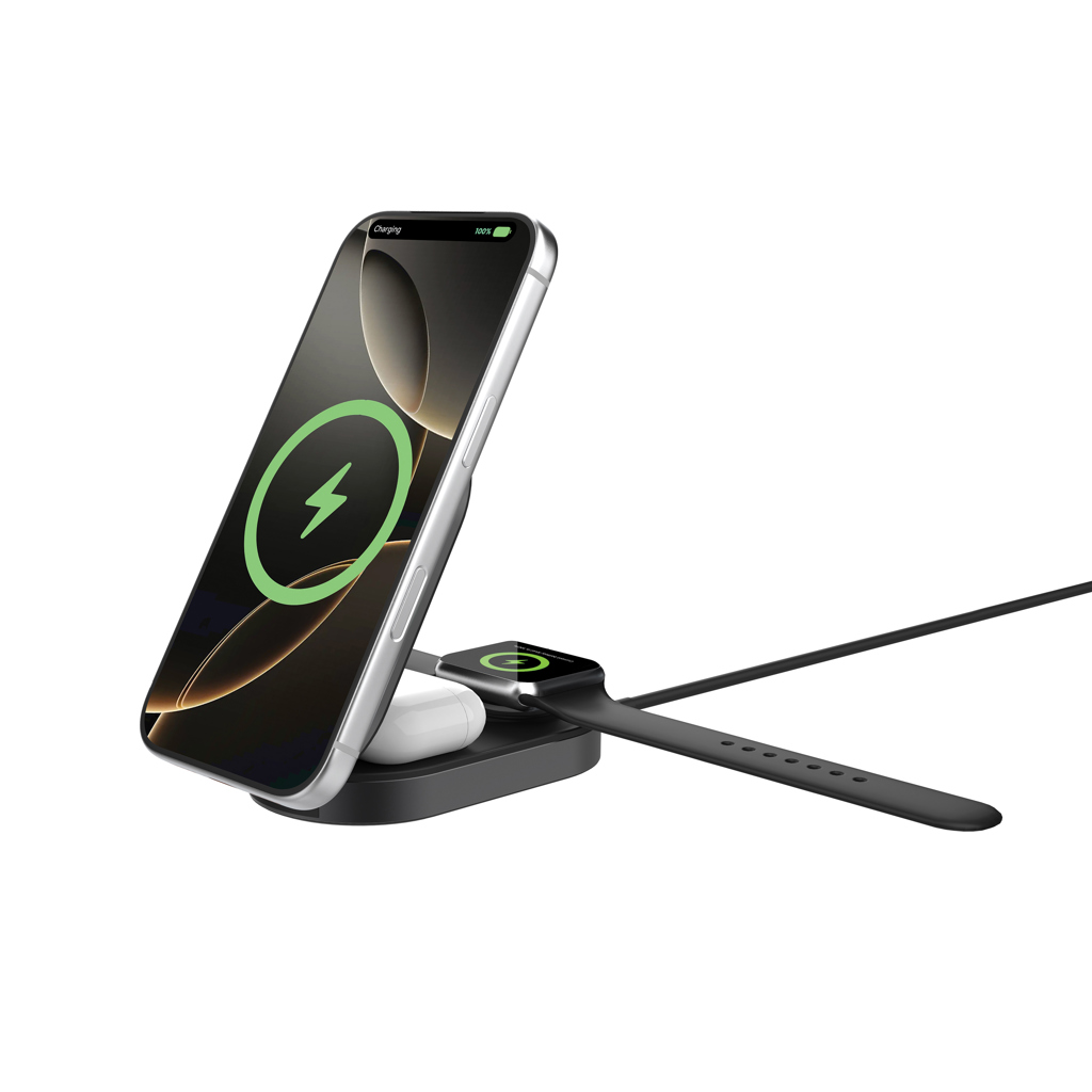 XD Xclusive Quantum Ultra-Fast 3-in-1 25W faltbarer Wireless Charger – bedruckbar XD Xclusive Quantum Ultra-Fast 3-in-1 25W faltbarer Wireless Charger – bedruckbar