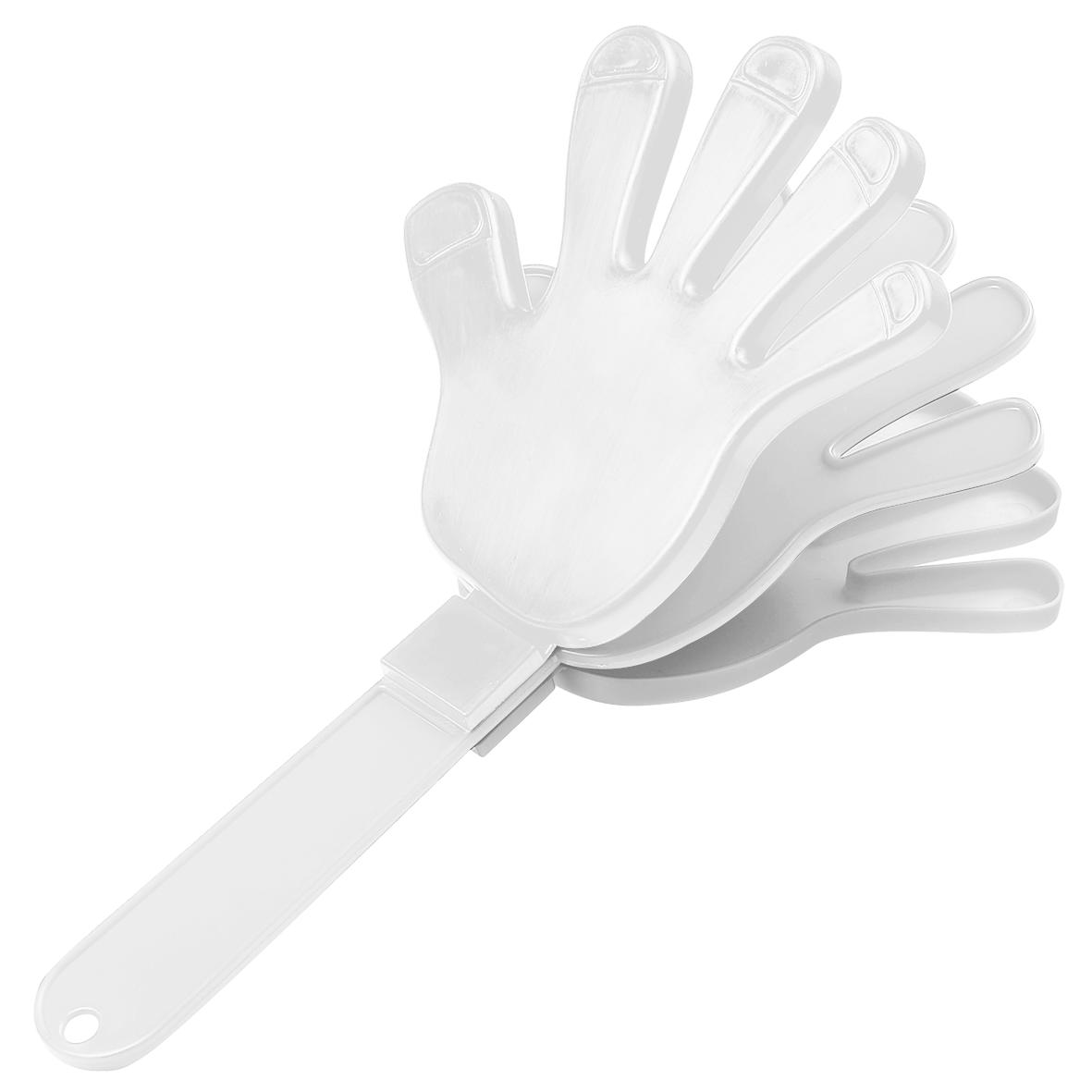 Klapper "Hand", einfarbig – weiss Klapper "Hand", einfarbig – weiss