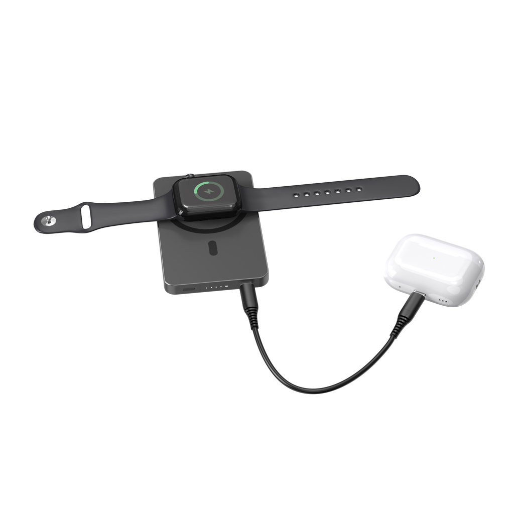 Urban Vitamin Marin Magnet-Powerbank 5.000 mAh, 15 W kabellos – mit Logo gravierbar