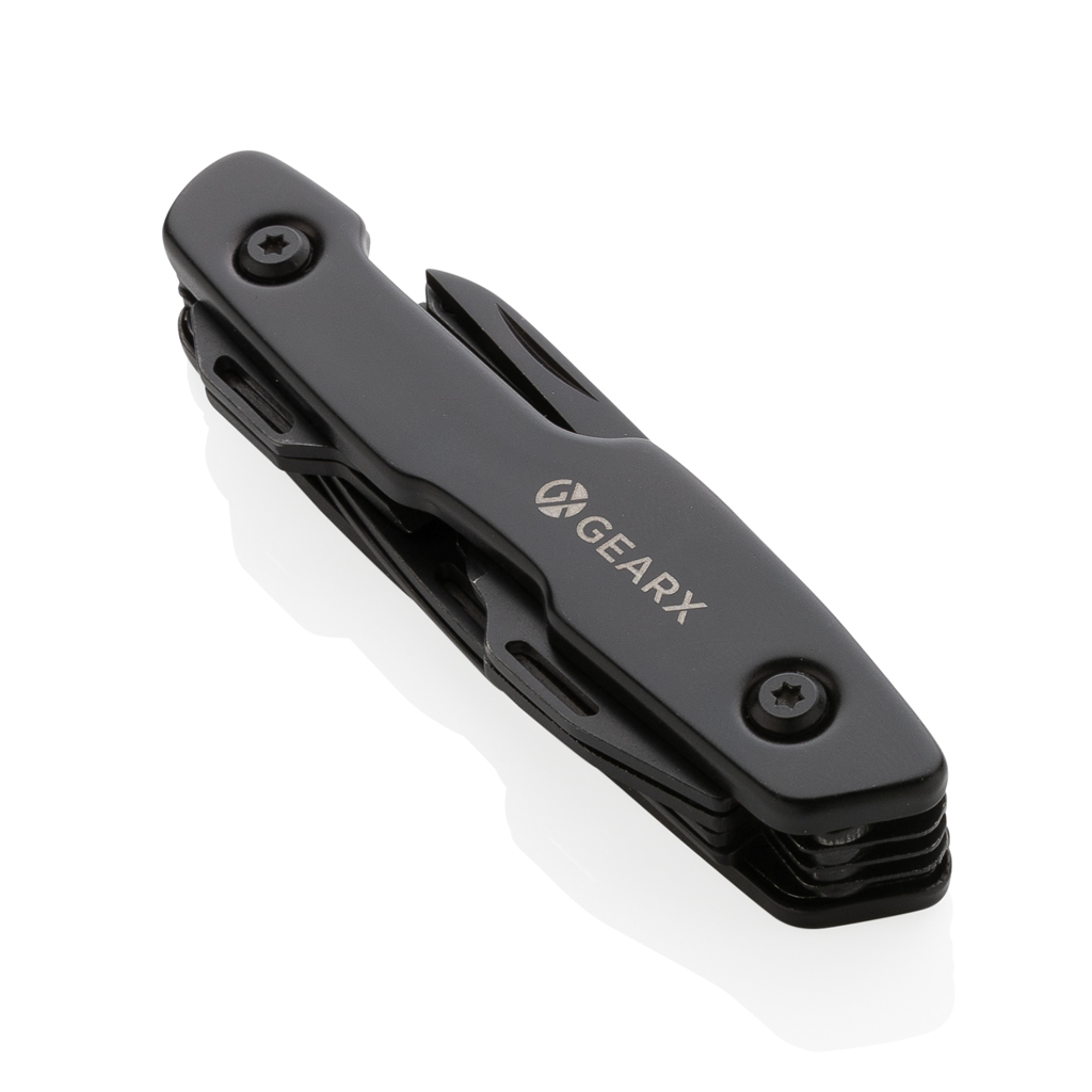 Gear X Multifunktions-Messer mit 13 Funktionen, Edelstahl, schwarz – gravierbar Gear X Multifunktions-Messer mit 13 Funktionen, Edelstahl, schwarz – gravierbar