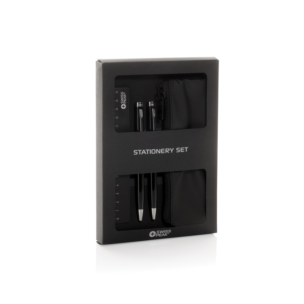Swiss Peak OSLO RCS Schreibwaren-Set mit A5-Notizbuch, zwei Stiften und Alu-Lineal Swiss Peak OSLO RCS Schreibwaren-Set mit A5-Notizbuch, zwei Stiften und Alu-Lineal