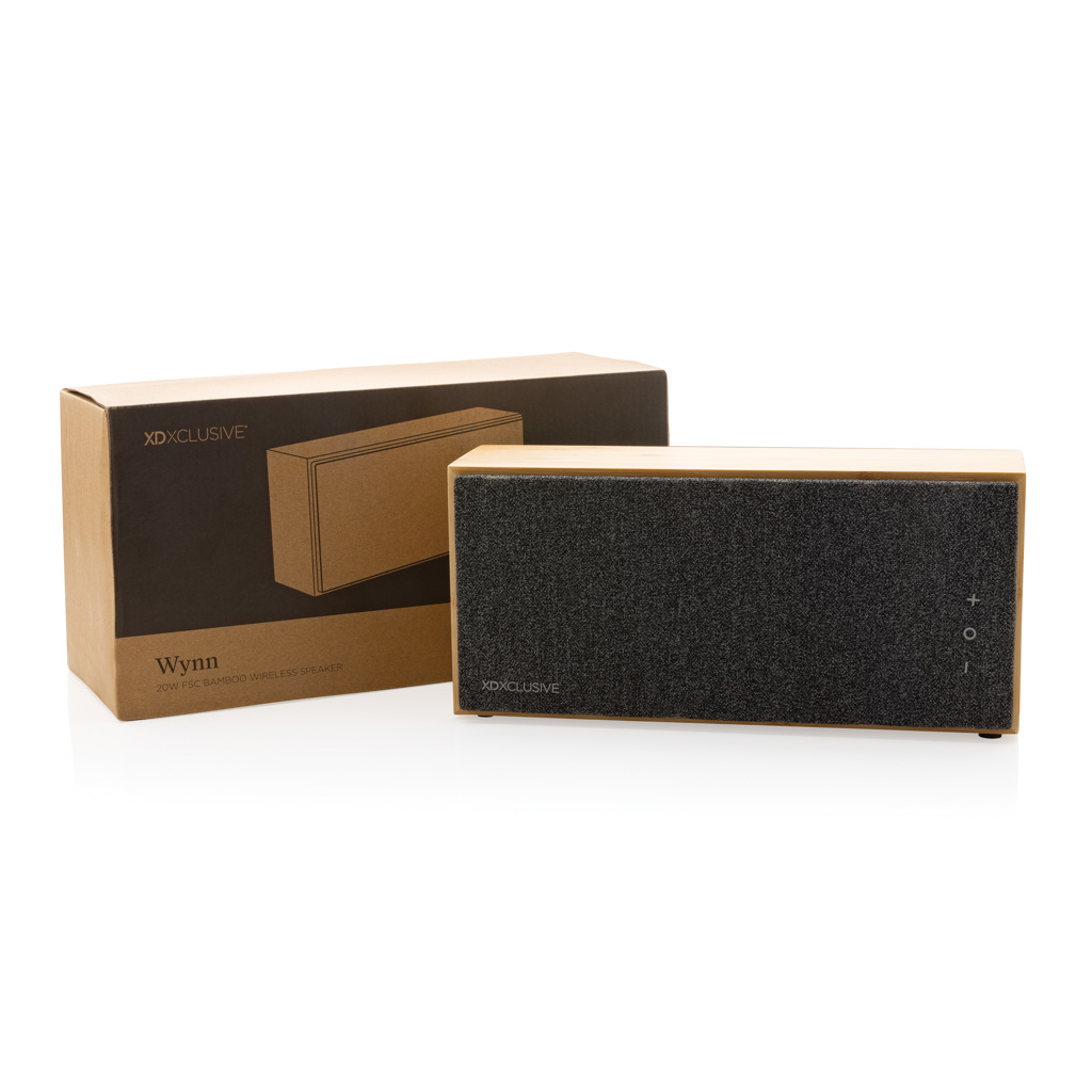 Wynn BambooSound 20W Bluetooth Lautsprecher – Elegantes Event-Geschenk mit Logo