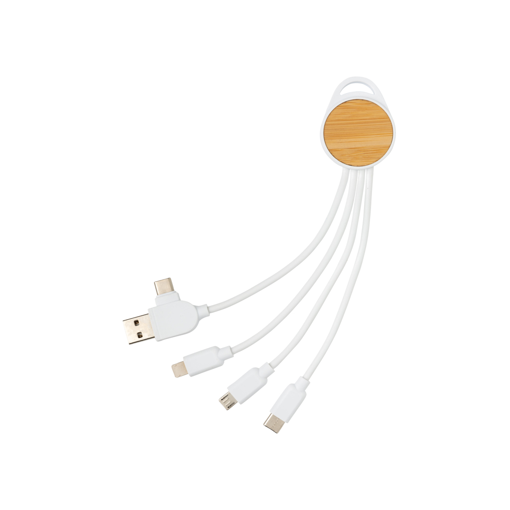 Ontario Multikabel 6-in-1 aus recyceltem Kunststoff – Ideales Eventgeschenk mit Logo