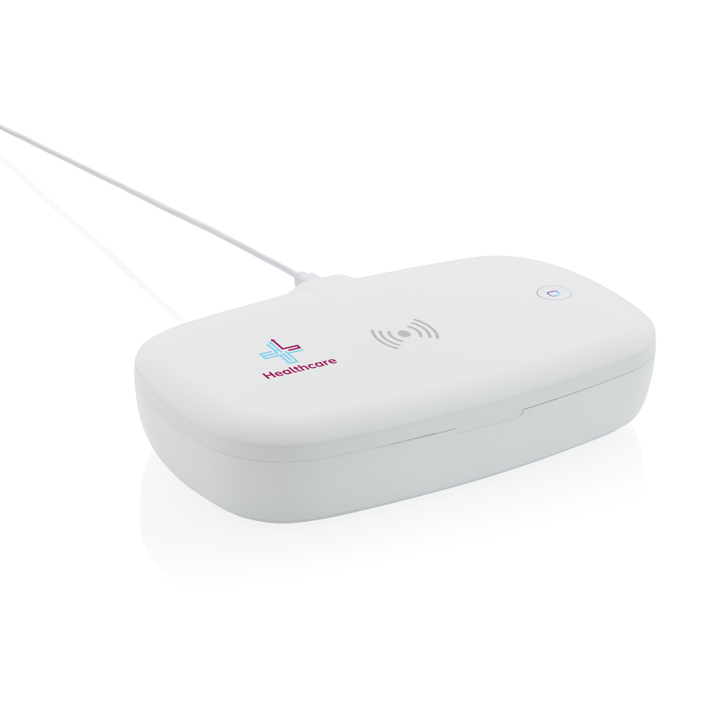 UV-C Sterilisator Box & 5W Qi-Charger, quecksilberfrei weiß UV-C Sterilisator Box & 5W Qi-Charger, quecksilberfrei weiß