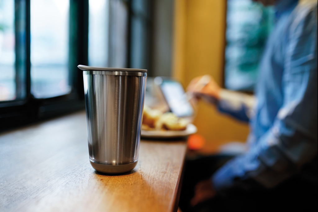 Edelstahl 304 Reisebecher, zerlegbar für Recycling – grau Edelstahl 304 Reisebecher, zerlegbar für Recycling – grau