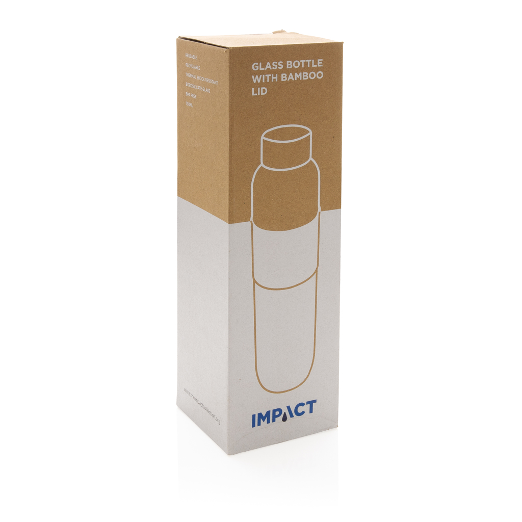 XD Collection Impact Borosilikat-Glasflasche 750 ml mit Bambusdeckel XD Collection Impact Borosilikat-Glasflasche 750 ml mit Bambusdeckel