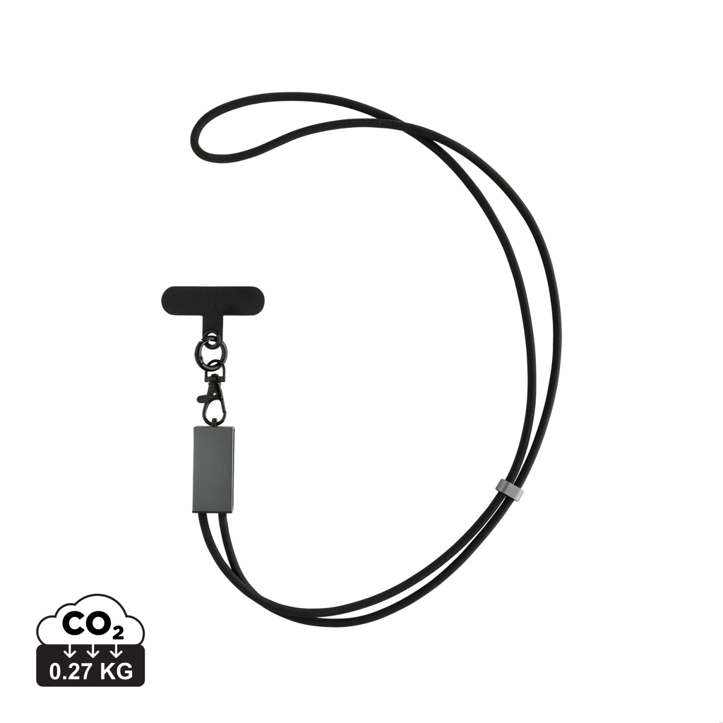 RCS-zertifiziertes RPET 60W Dual-Ladekabel USB-C/iOS – grau