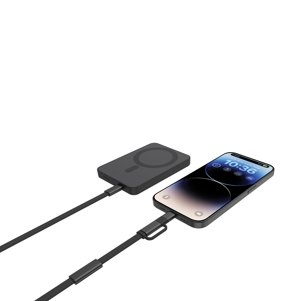 XD Xclusive Arc RCS 2-in-1 Schnellladekabel 60 W, USB-C und Lightning, 120 cm, mit Logo