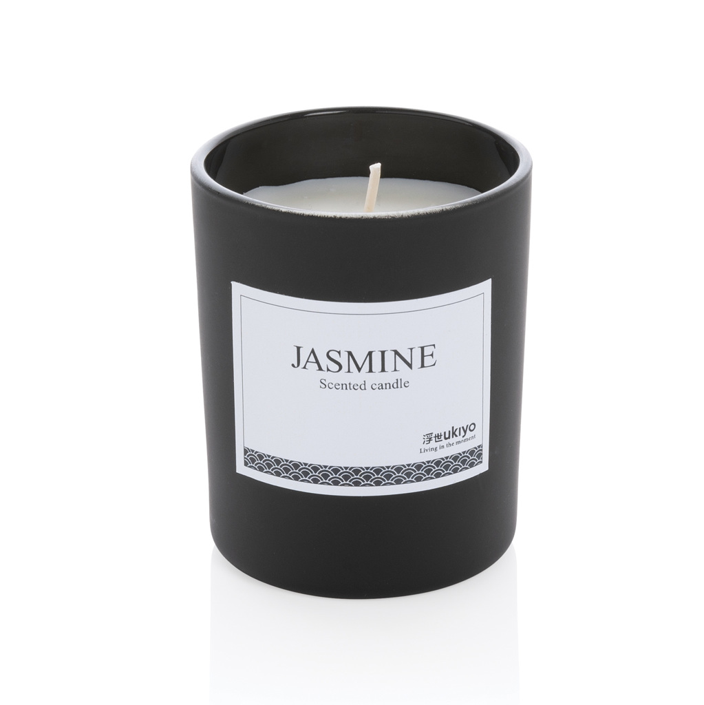 Ukiyo Duftkerze Jasmin im Glas mit Logo bedrucken