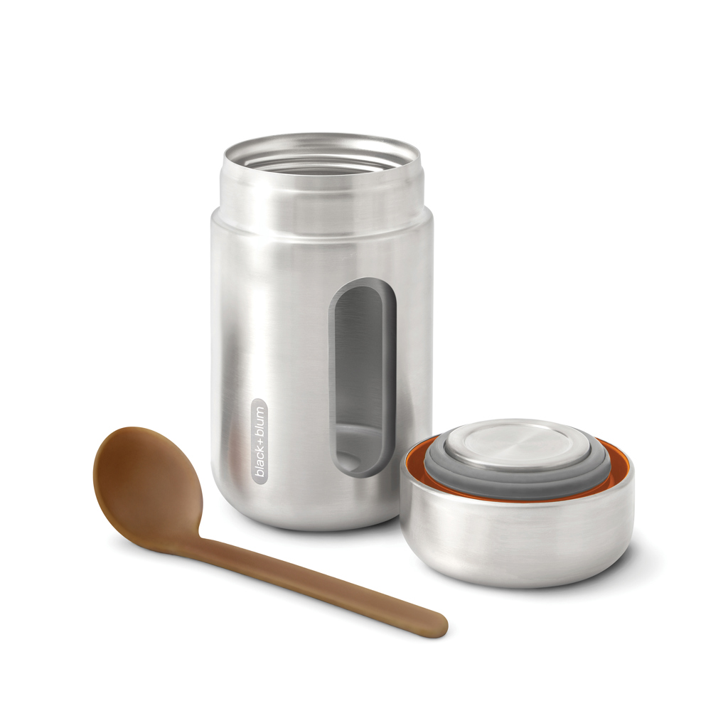 Black+Blum Food Flask 400 ml — vakuumisolierte Edelstahl-Thermobox mit Schöpflöffel Black+Blum Food Flask 400 ml — vakuumisolierte Edelstahl-Thermobox mit Schöpflöffel