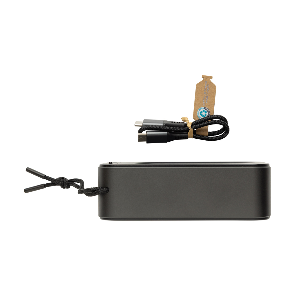 Swiss Peak 10W Bass-Lautsprecher aus recyceltem Aluminium mit Lasergravur