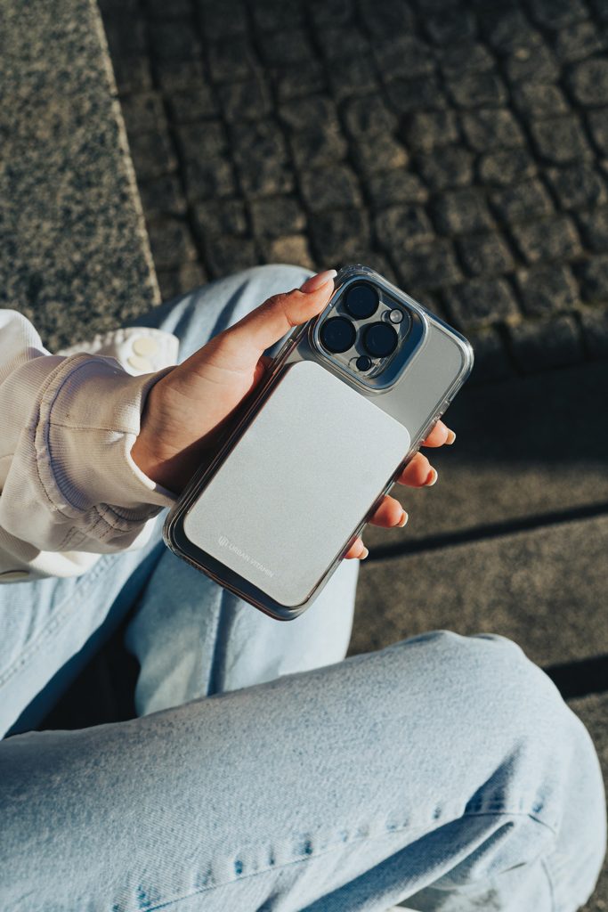 Urban Vitamin Burbank Magnet-Powerbank 3000mAh aus recyceltem Aluminium und ABS – bedruckbar als Werbegeschenk