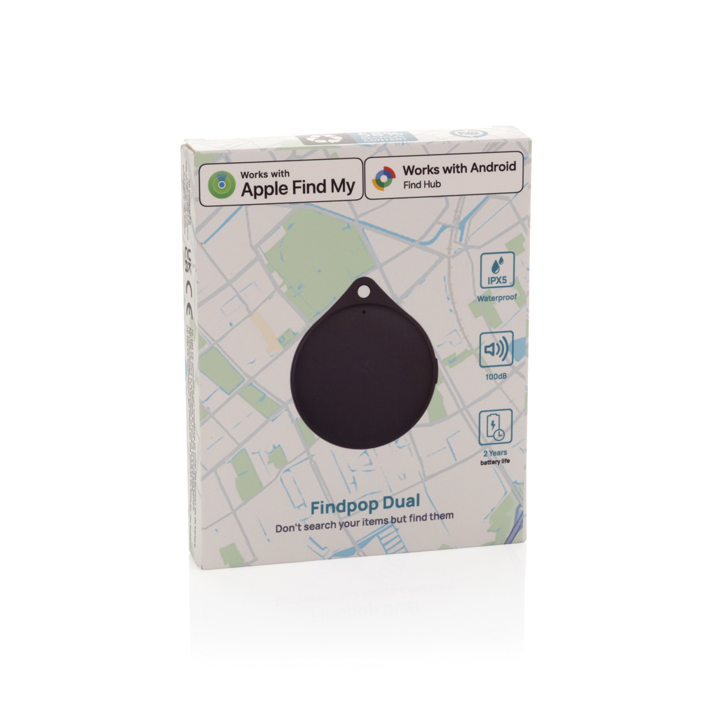 Findpop Bluetooth-Tracker aus RCS-recyceltem ABS, kompatibel mit Apple Find My und Android Find Hub