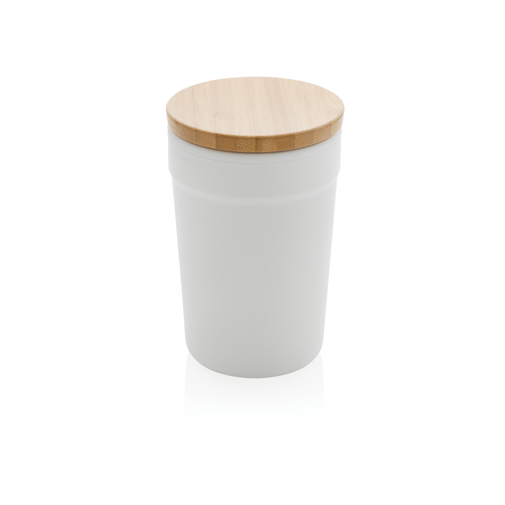 XD Collection GRS rPP-Becher mit Bambusdeckel, 300 ml — bedruckbar als Werbegeschenk XD Collection GRS rPP-Becher mit Bambusdeckel, 300 ml — bedruckbar als Werbegeschenk