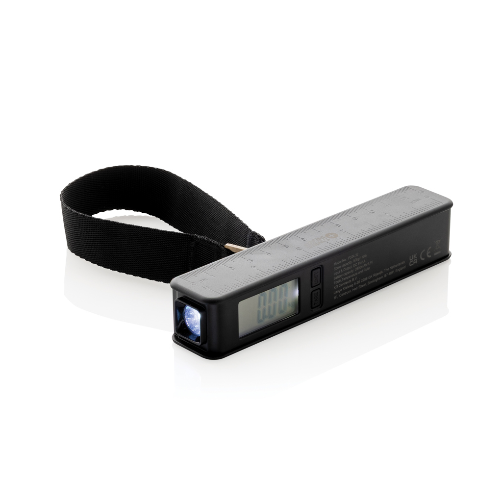 Swiss Peak 5-in-1-Kofferwaage mit Powerbank und Taschenlampe, bedruckbar