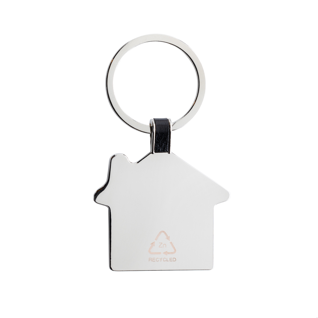 XD Collection Schlüsselring Haus aus RCS recycelter Zinklegierung, lasergravierbar