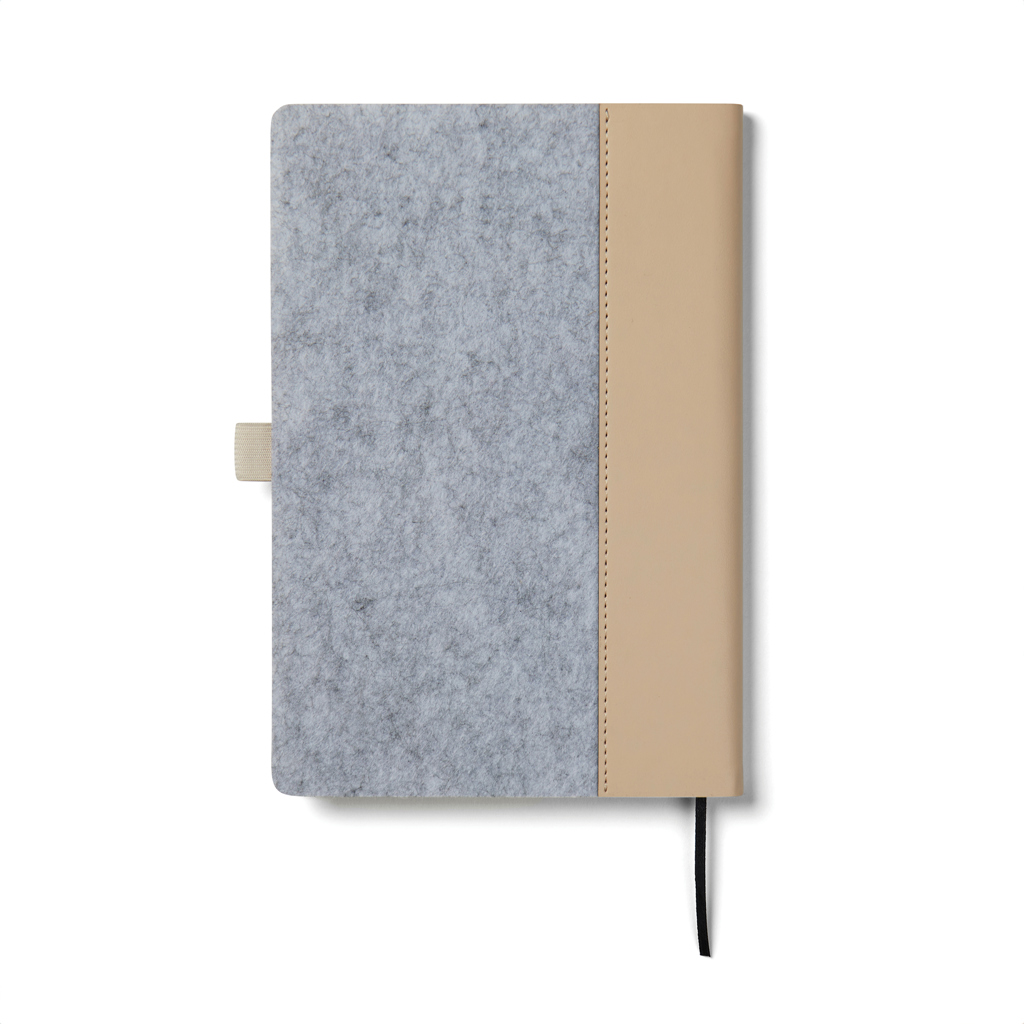 VINGA Albon A5-Notizbuch aus GRS-Recyclingfilz mit Stifthalter
