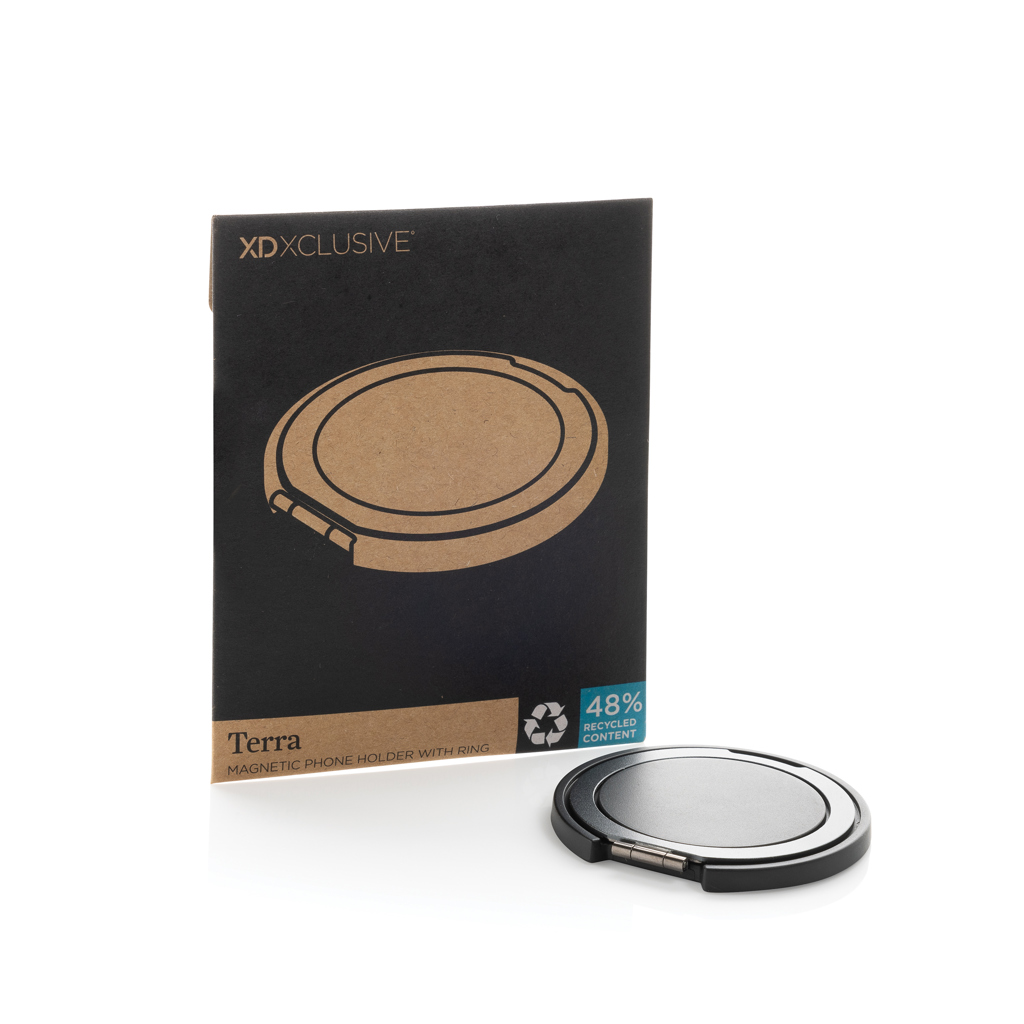 RCS-zertifizierter Magnet-Handyhalter mit Ring – grau