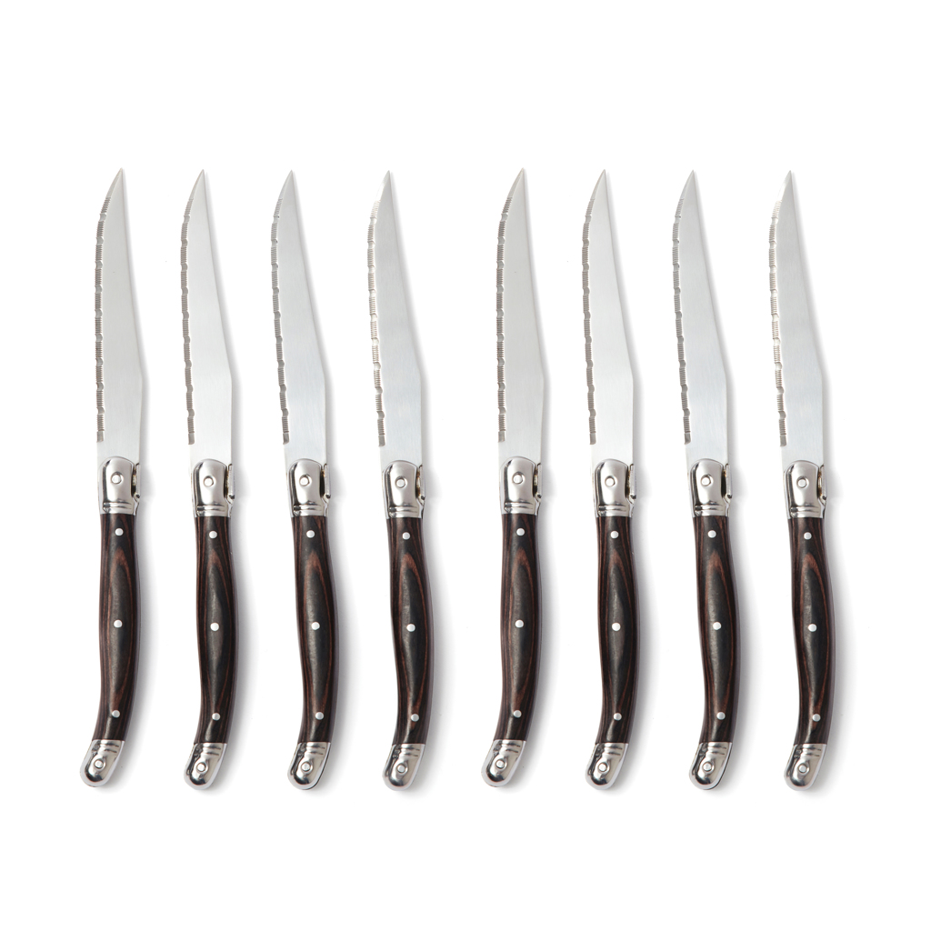 VINGA Gigaro Fleischmesser-Set, 4-teilig, Edelstahl mit Holzgriff