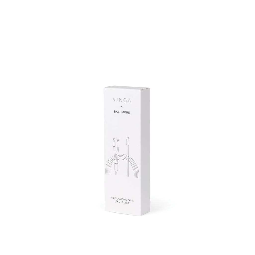 VINGA Baltimore Silikon-Multiladekabel USB-C auf 2x USB-C, 100 W, 120 cm VINGA Baltimore Silikon-Multiladekabel USB-C auf 2x USB-C, 100 W, 120 cm
