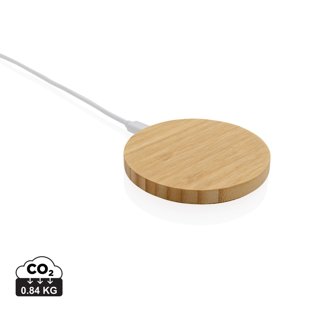 BambooPower 15W Charger – Elegantes Werbegeschenk aus FSC Bambus für Events