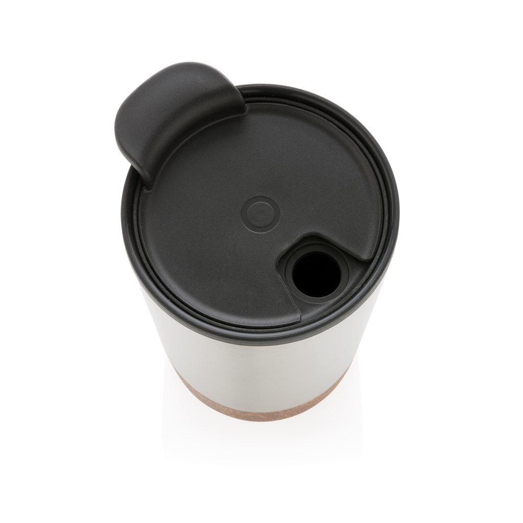 XD Collection RCS Edelstahl-Kaffeebecher mit Kork, 300 ml, mit Logo bedruckbar XD Collection RCS Edelstahl-Kaffeebecher mit Kork, 300 ml, mit Logo bedruckbar