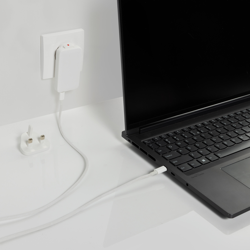 XD Collection Fluxo flaches 65W GaN-Ladegerät mit Stecker-Adaptern, bedruckbar