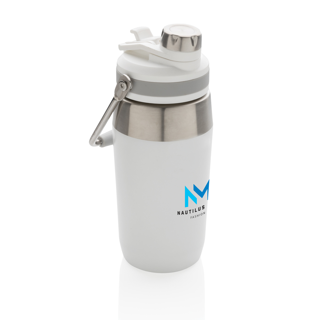 Edelstahl Thermoflasche 500ml Dual-Deckel BPA-frei weiß