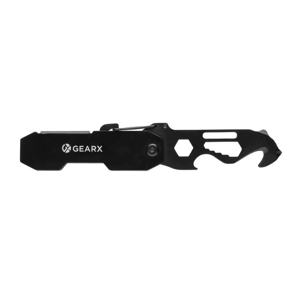 Gear X faltbares EDC-Multitool 11-in-1 aus Edelstahl mit Karabiner Gear X faltbares EDC-Multitool 11-in-1 aus Edelstahl mit Karabiner