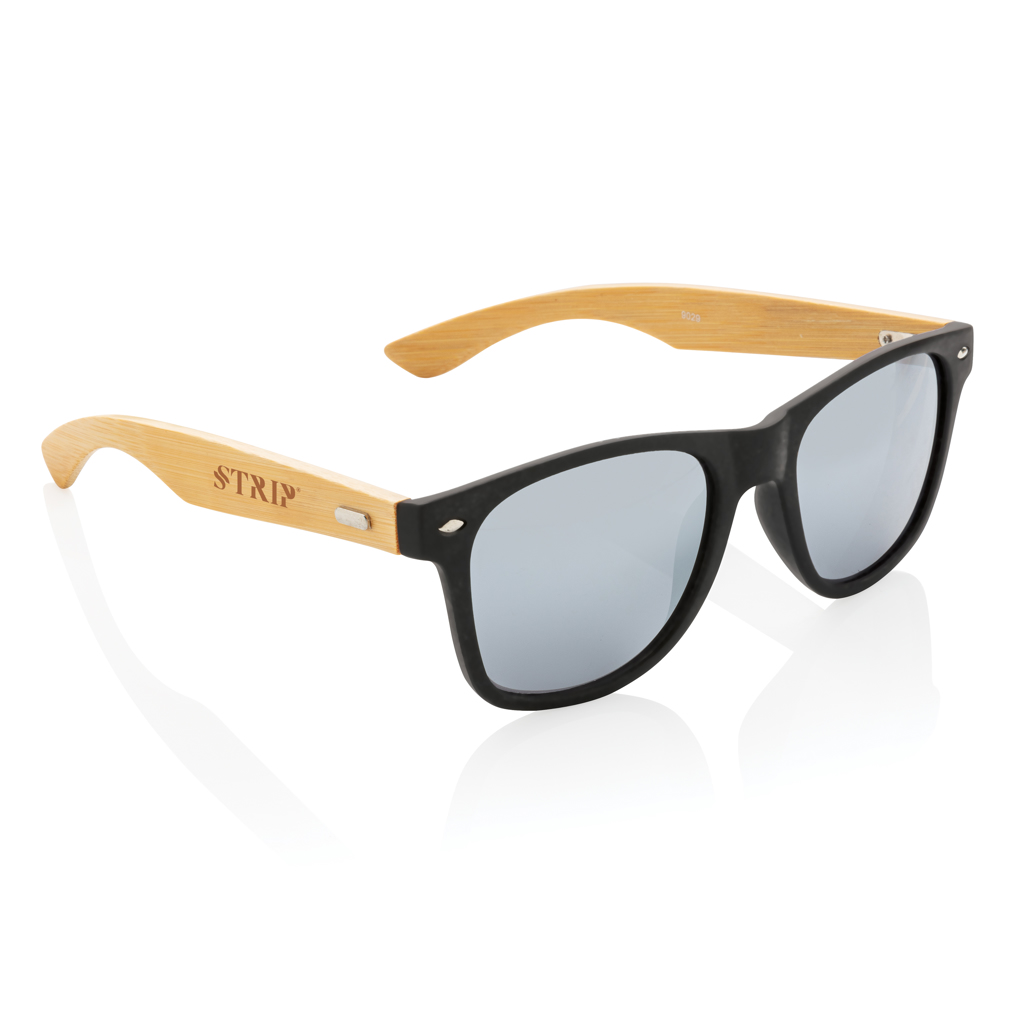 XD Collection Sonnenbrille aus FSC-Bambus und RCS-recyceltem PC, UV400 — bedruckbar