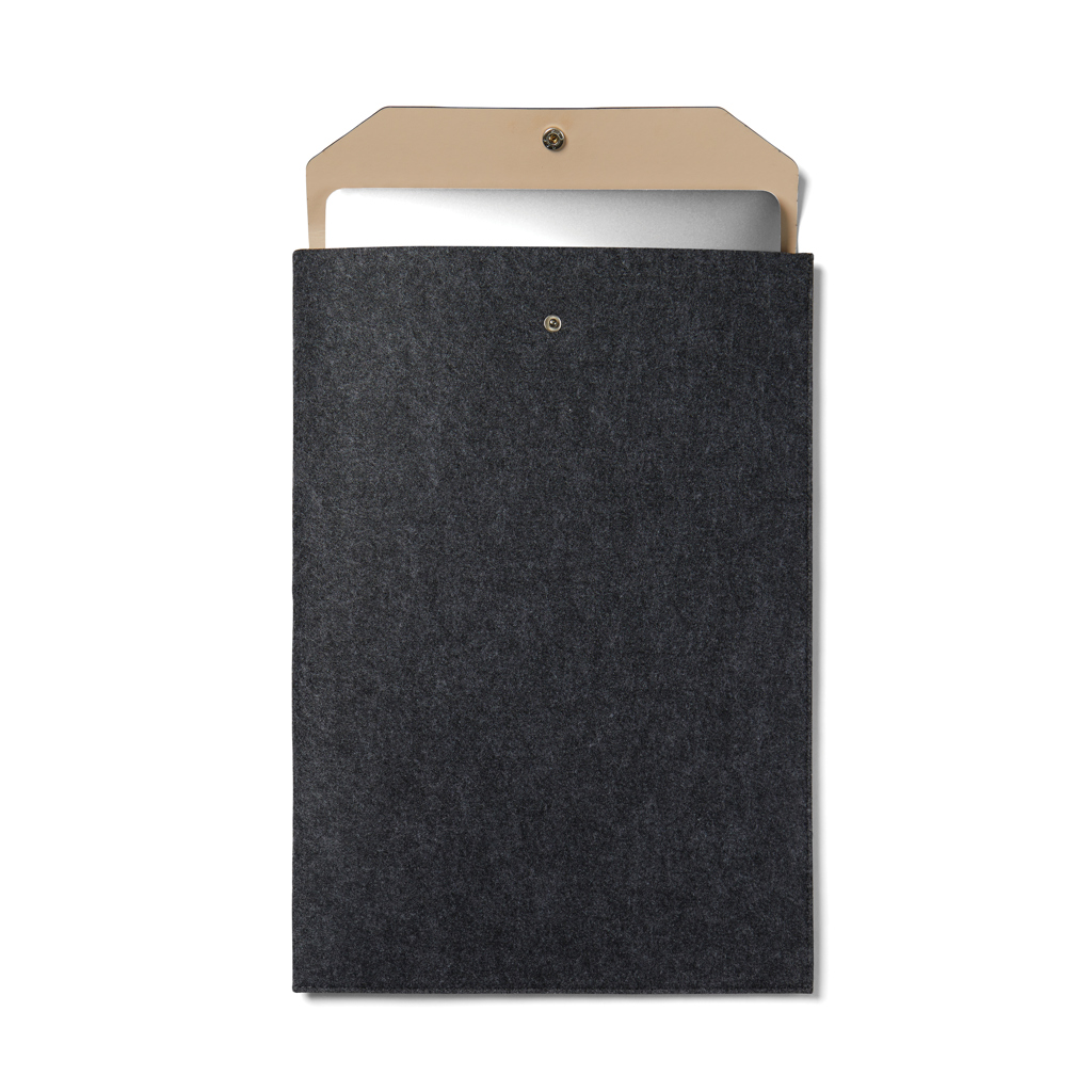 VINGA Albon Laptop-Sleeve 17 Zoll aus GRS-recyceltem Filz mit PU-Klappe