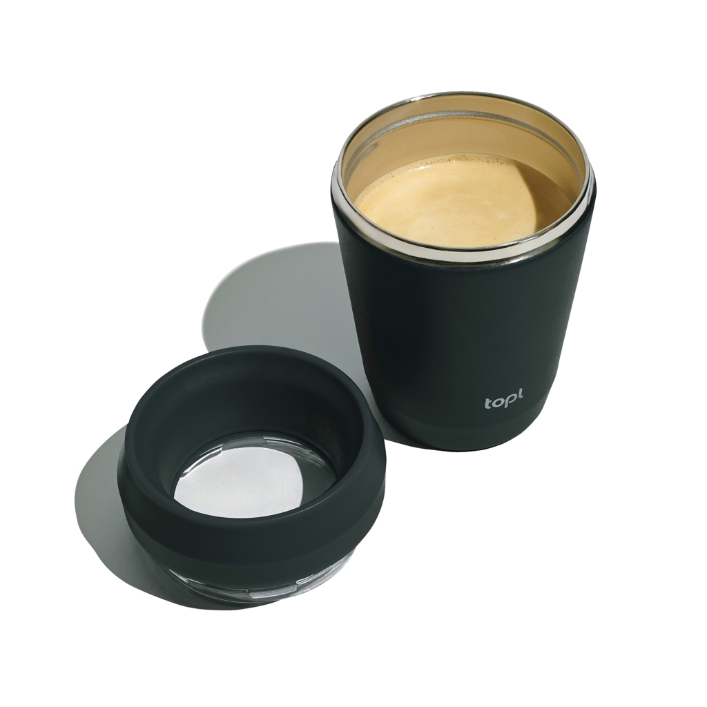 Topl Thermobecher 236 ml aus recyceltem Edelstahl mit 360°-Deckel Topl Thermobecher 236 ml aus recyceltem Edelstahl mit 360°-Deckel