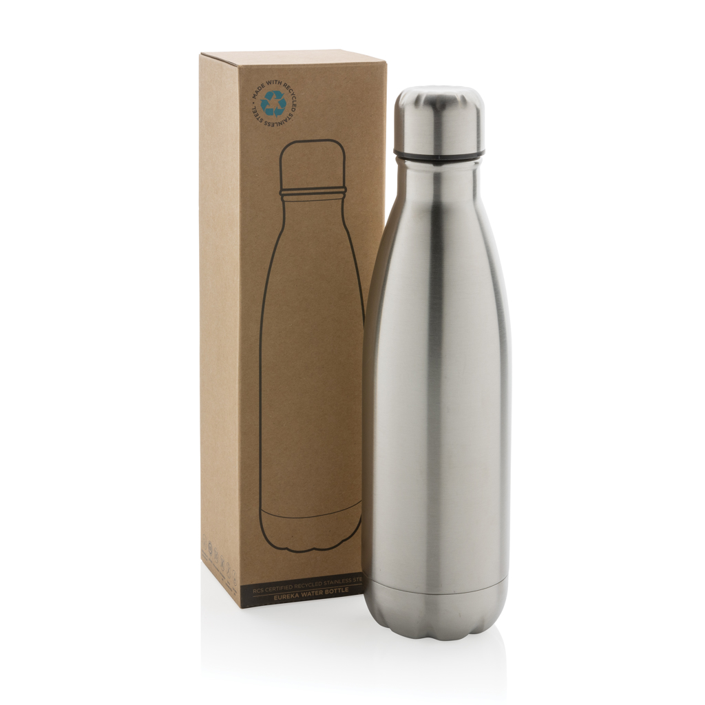 Eureka Wasserflasche 500 ml aus recyceltem Edelstahl (RCS) — bedruckbar