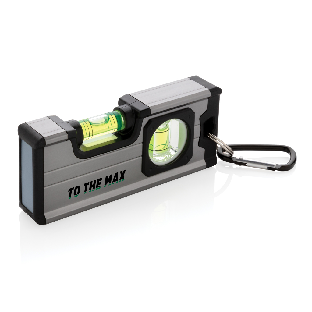 XD Collection Mini-Wasserwaage 12 cm Aluminium mit Magnet und Karabiner