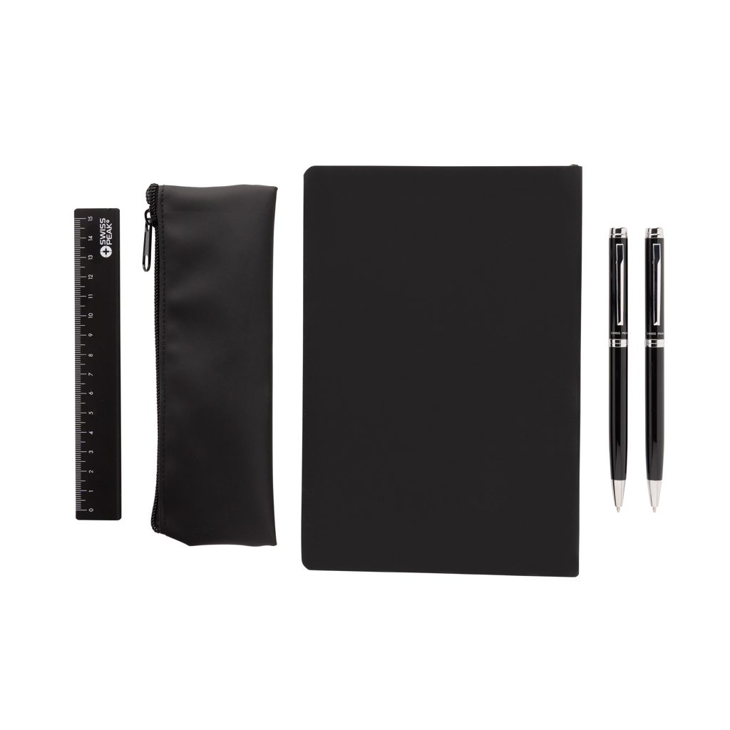 Swiss Peak OSLO RCS Schreibwaren-Set mit A5-Notizbuch, zwei Stiften und Alu-Lineal