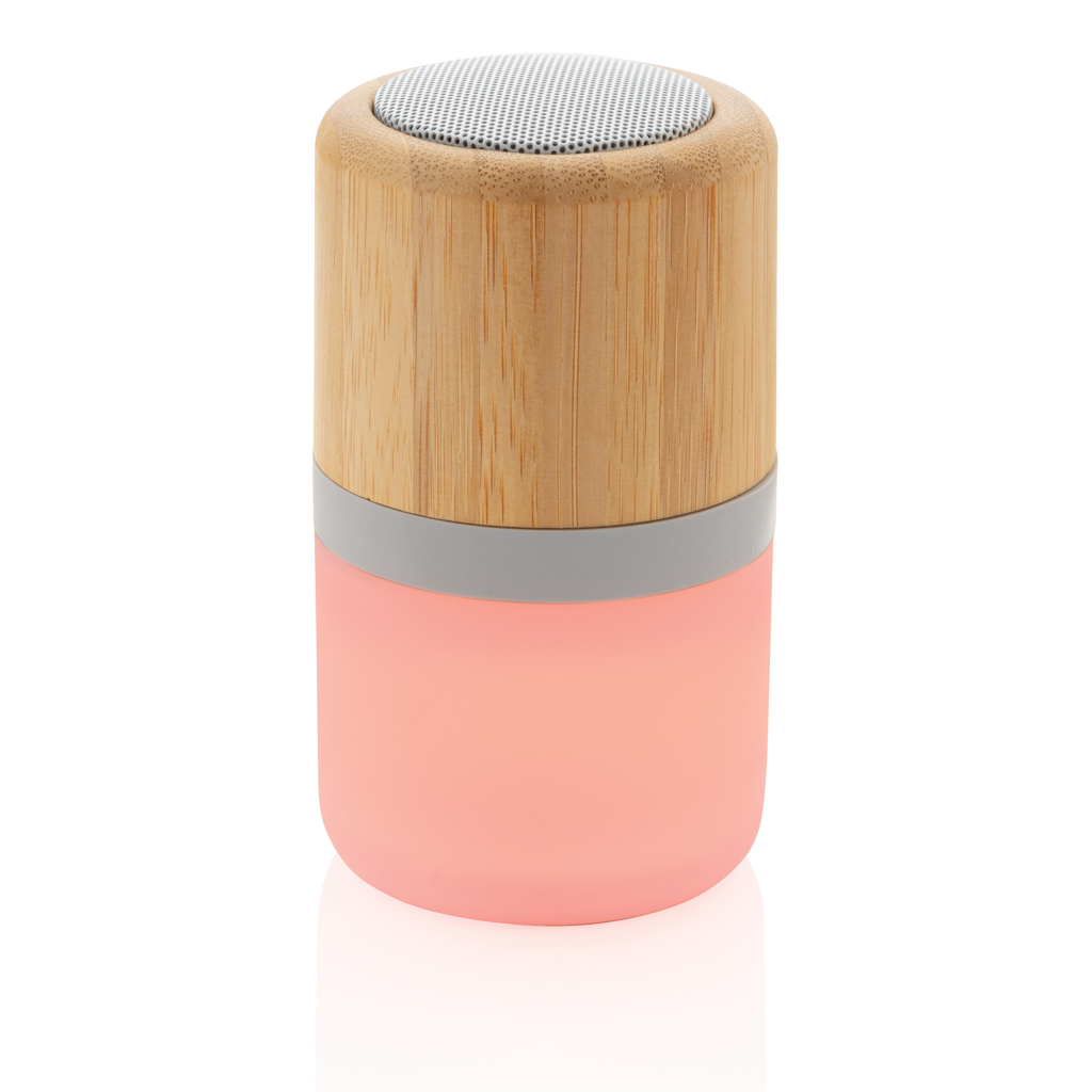 XD Collection Bambus-Lautsprecher mit Mood-Light, 3W Bluetooth 5.0 — bedruckbar