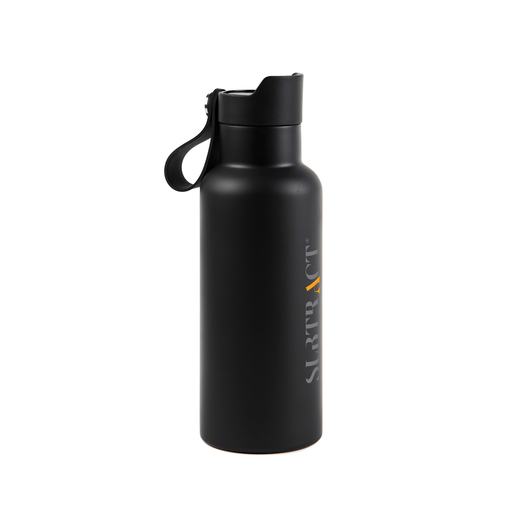 Edelstahl Vakuum-Thermosflasche 500 ml One-Touch schwarz