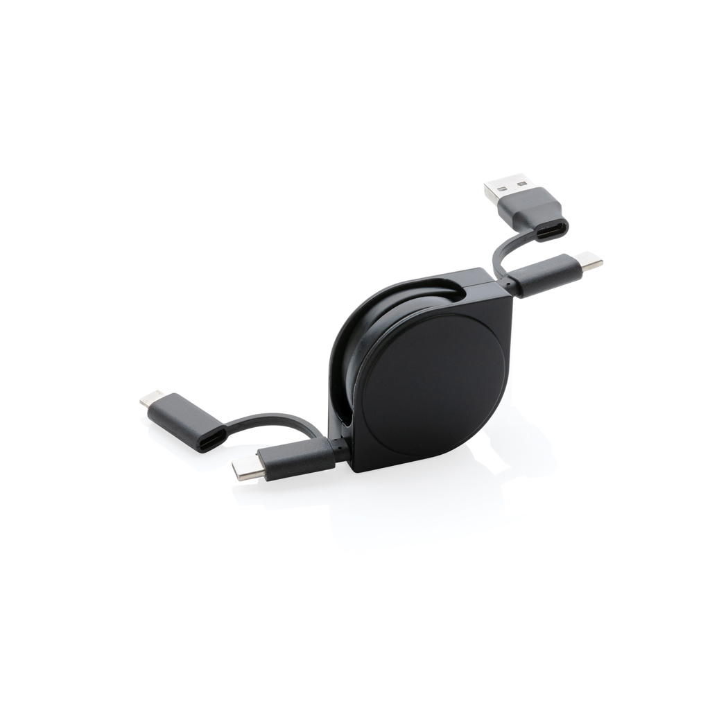 MultiConnect Pro 6-in-1 Kabel aus recyceltem TPE – Flexibles Werbegeschenk mit Logo
